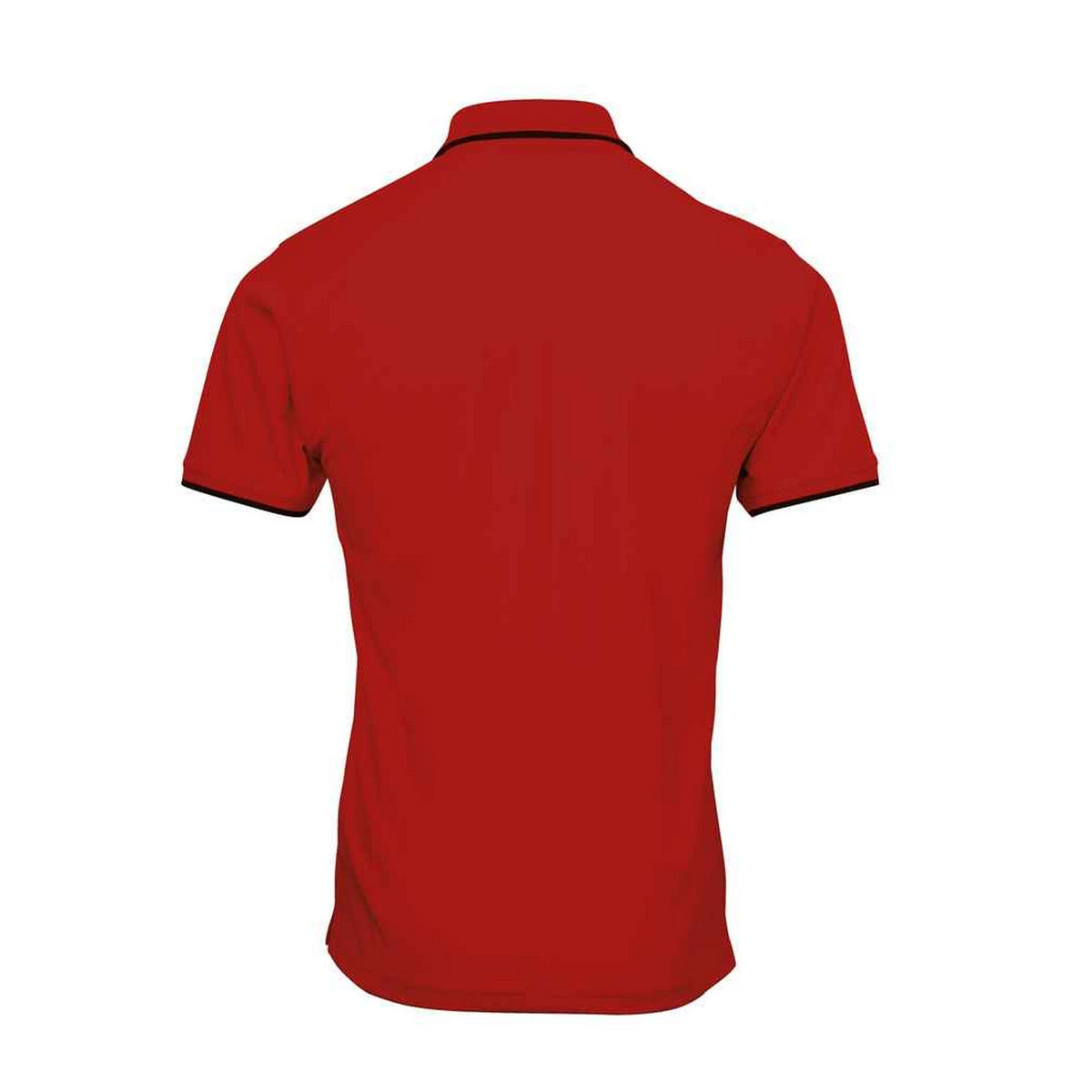 Red-Black - Back - Premier Mens Coolchecker Contrast Pique Polo Shirt