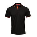 Black-Orange - Front - Premier Mens Coolchecker Contrast Pique Polo Shirt