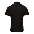 Black-Orange - Back - Premier Mens Coolchecker Contrast Pique Polo Shirt
