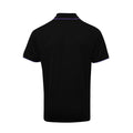 Black-Purple - Back - Premier Mens Coolchecker Contrast Pique Polo Shirt