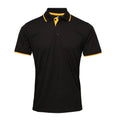 Black-Sunflower - Front - Premier Mens Coolchecker Contrast Pique Polo Shirt