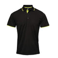 Black-Lime - Front - Premier Mens Coolchecker Contrast Pique Polo Shirt