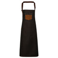 Black-Tan Denim - Front - Premier Division Bibbed Apron