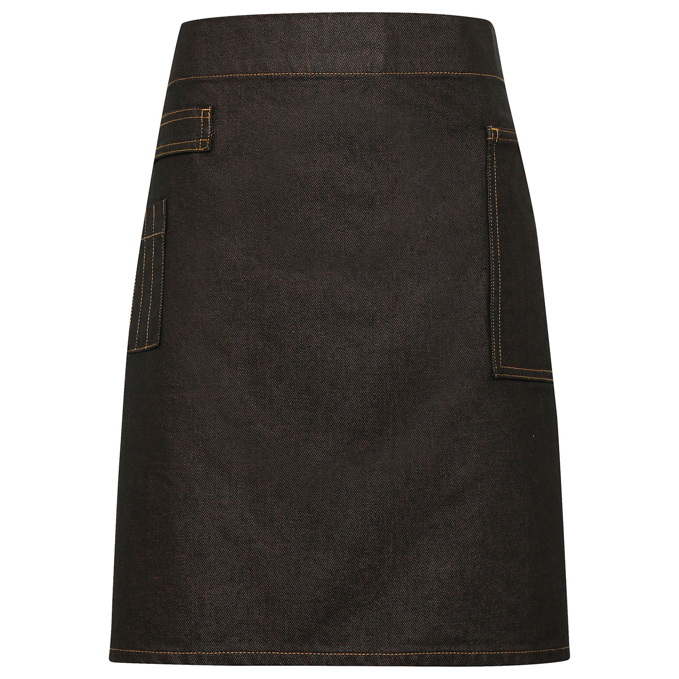 Black-Tan Denim - Front - Premier Division Waist Apron