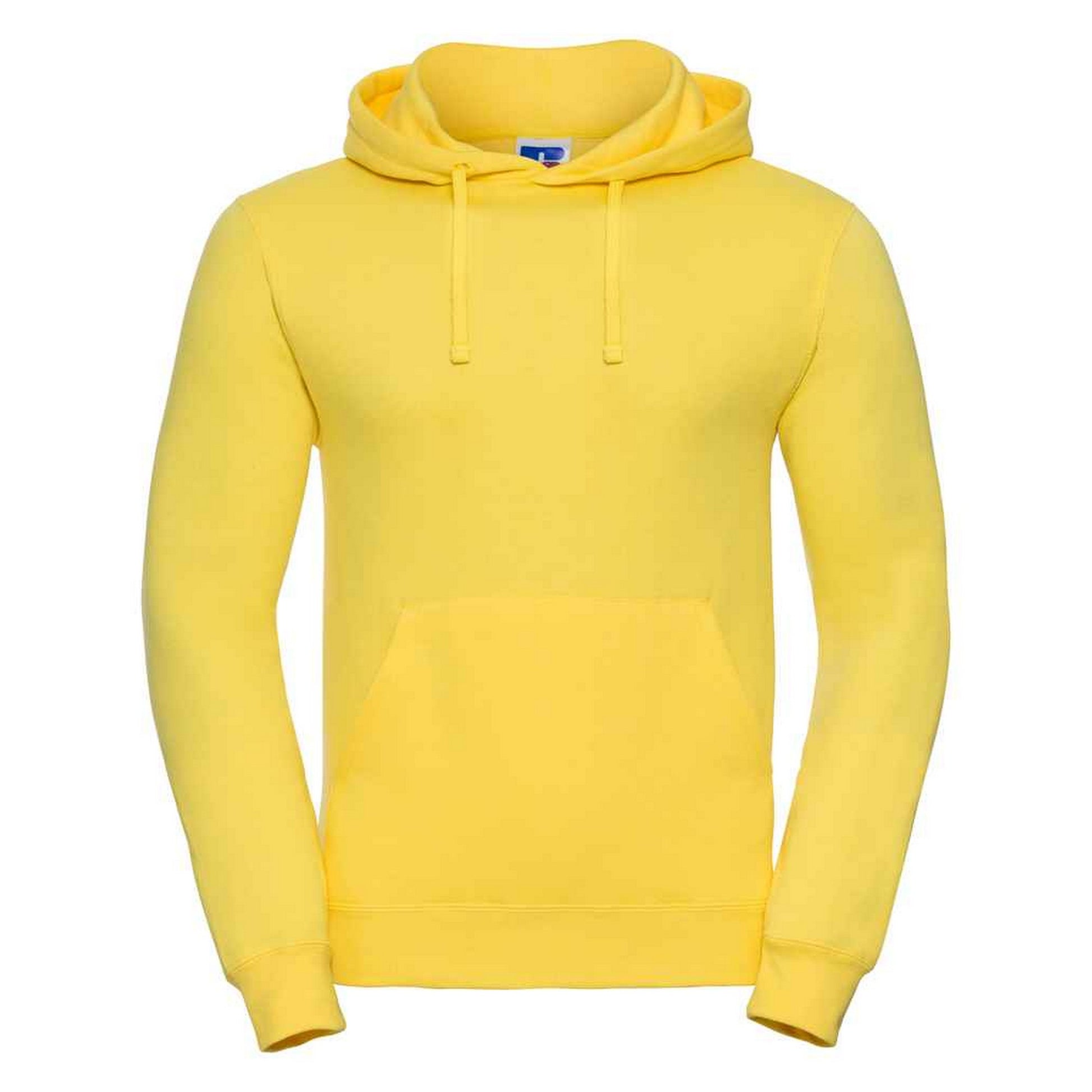 Yellow - Back - Russell Mens Plain Hoodie