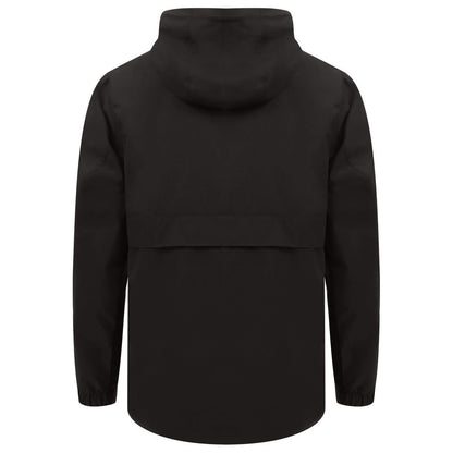 Black - Back - Front Row Unisex Adult Pull Over Half Zip Jacket