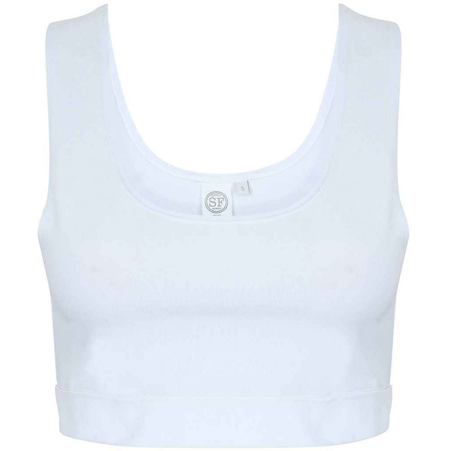 White-White - Front - SF Womens-Ladies Fashion Crop Top