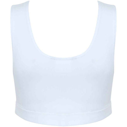 White-White - Back - SF Womens-Ladies Fashion Crop Top