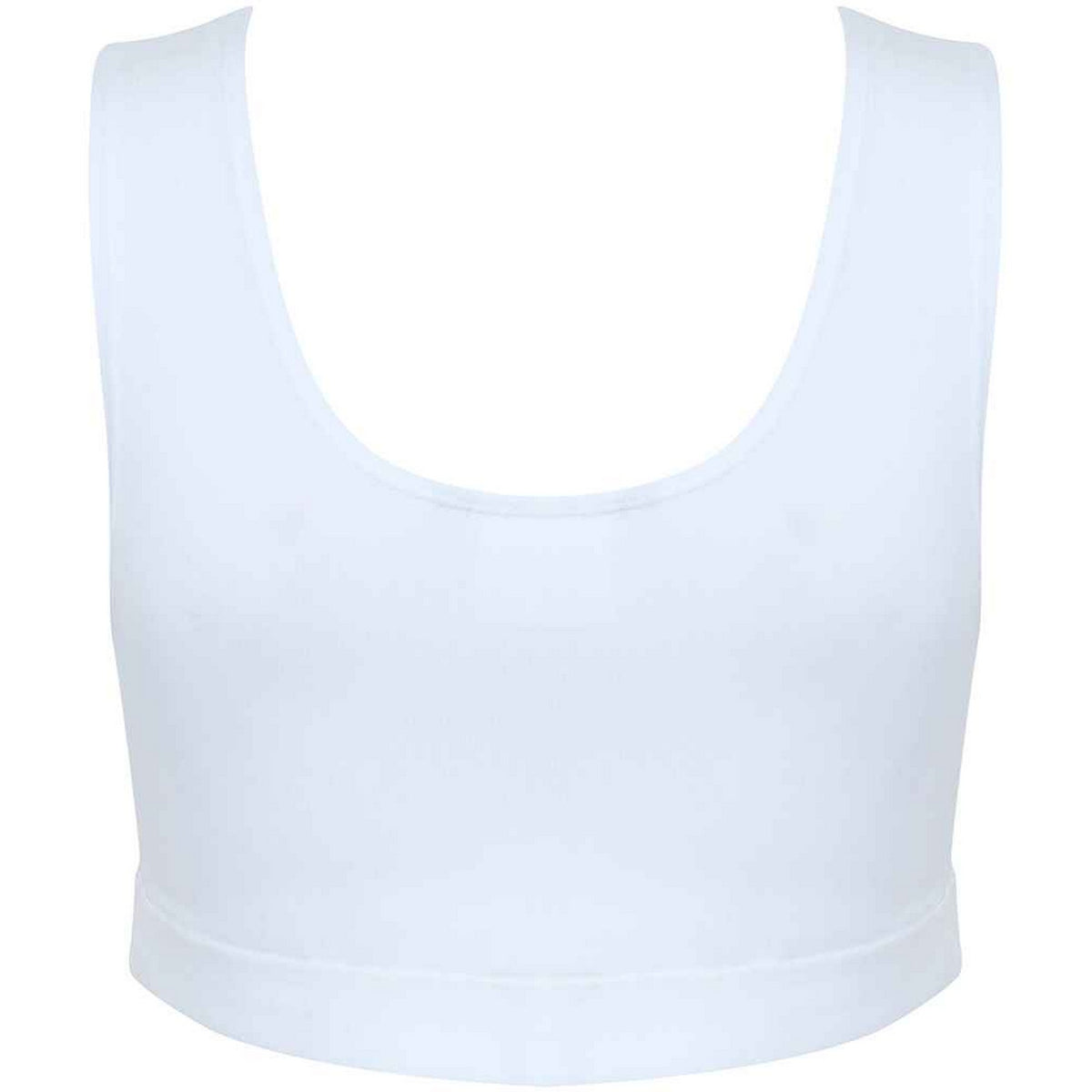 White-White - Back - SF Womens-Ladies Fashion Crop Top