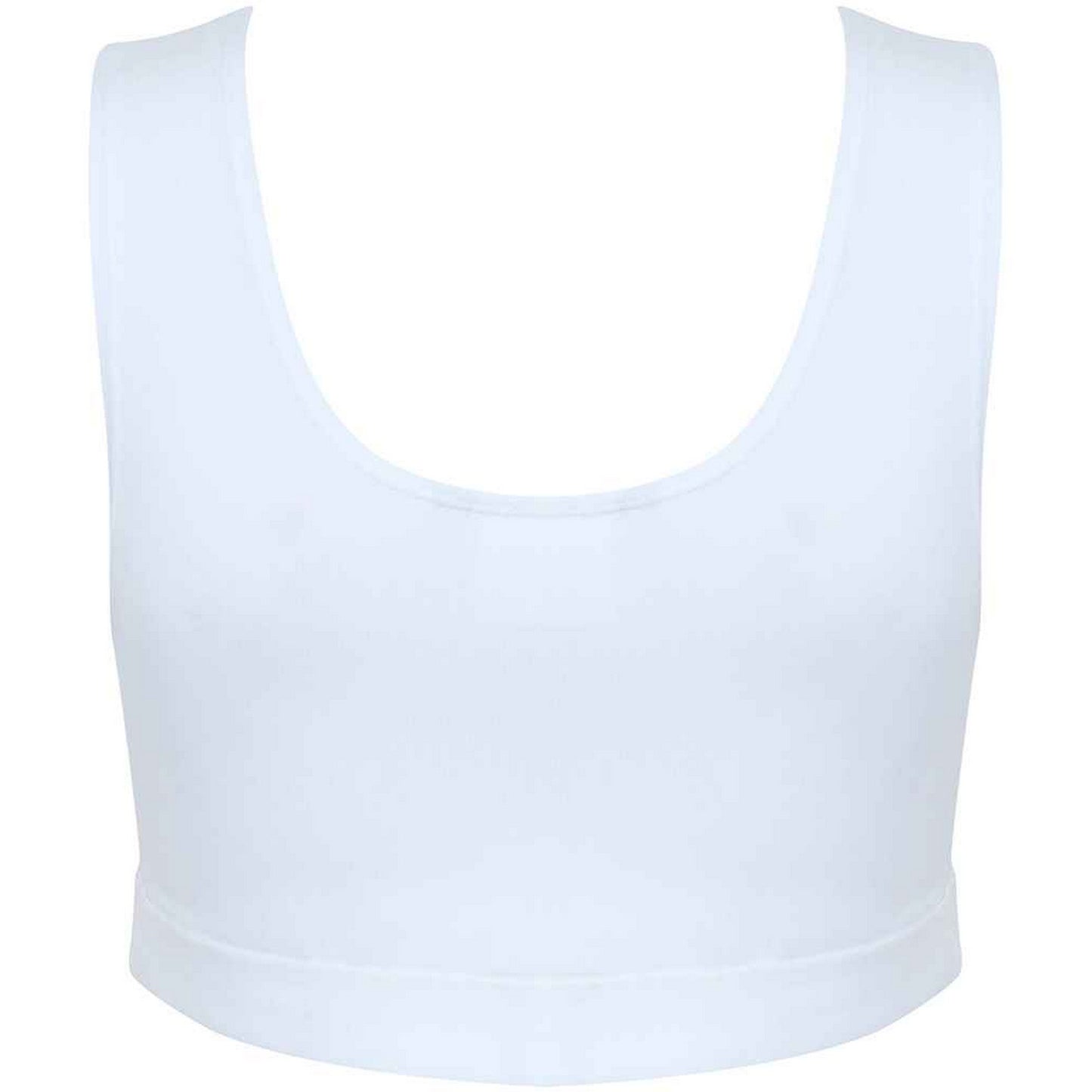 White-White - Back - SF Womens-Ladies Fashion Crop Top