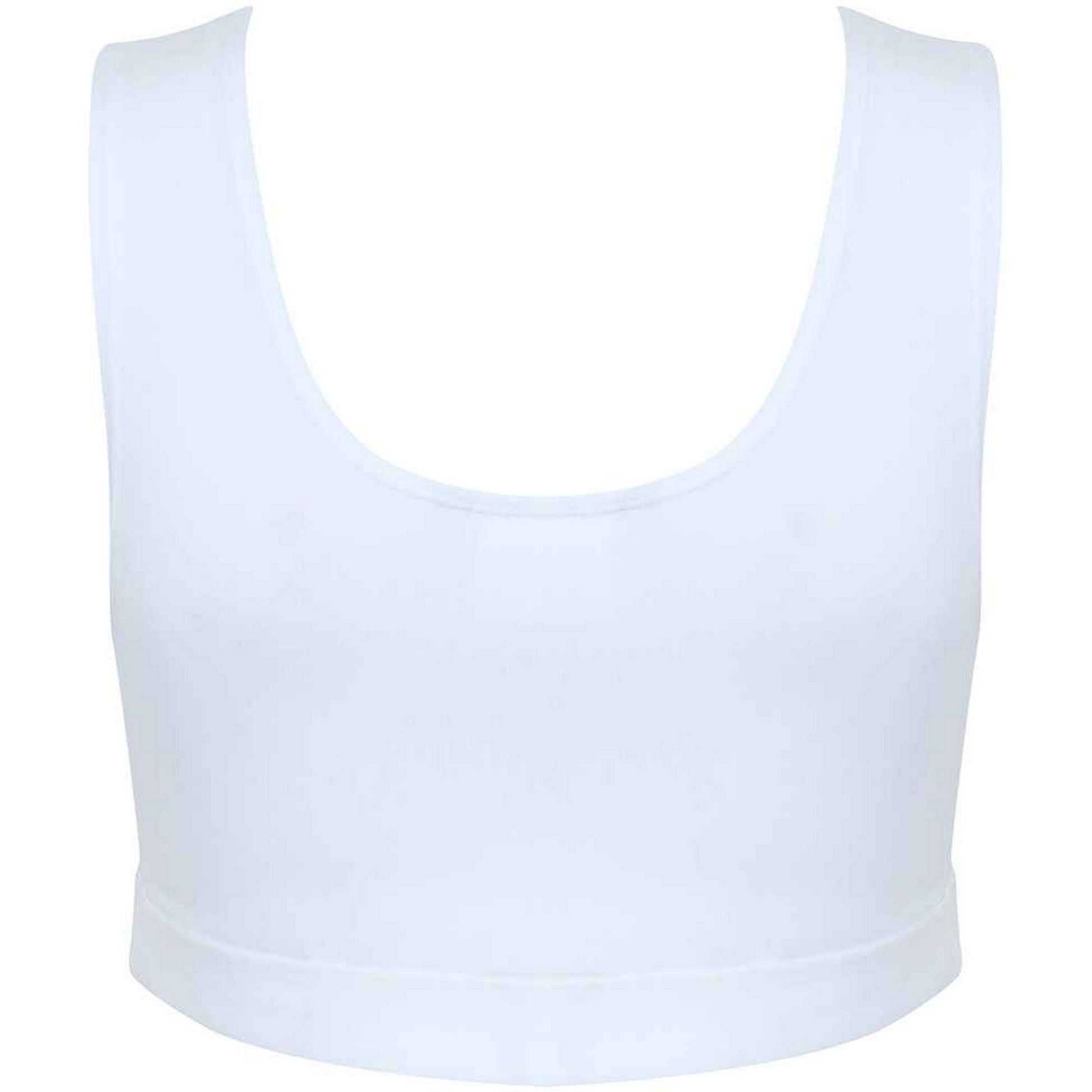 White-White - Back - SF Womens-Ladies Fashion Crop Top