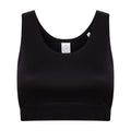 Black-Black - Front - SF Womens-Ladies Fashion Crop Top