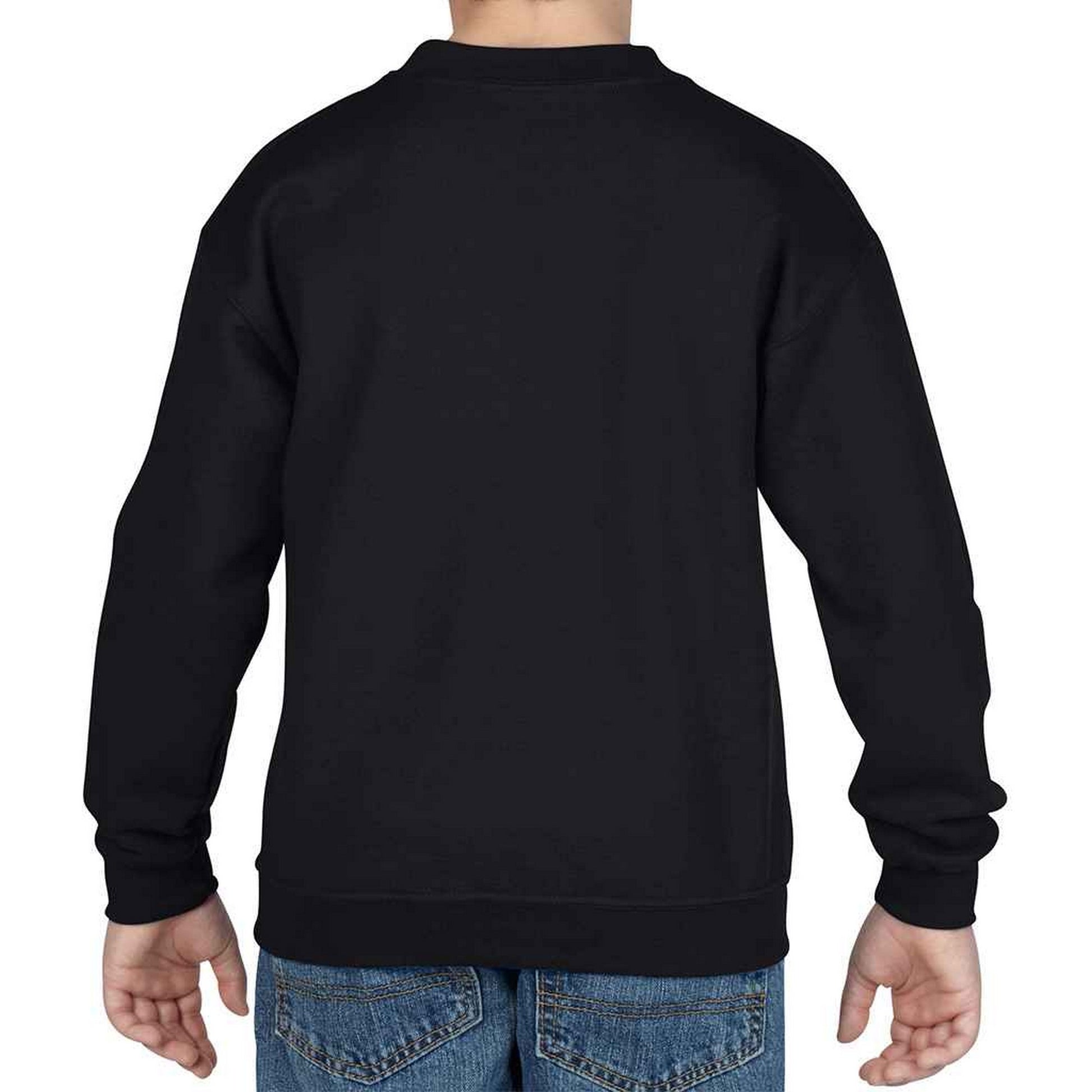 Black - Back - Gildan Childrens-Kids Heavy Blend Drop Shoulder Sweatshirt