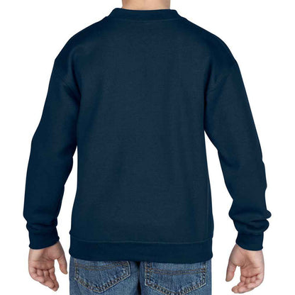 Navy - Back - Gildan Childrens-Kids Heavy Blend Drop Shoulder Sweatshirt