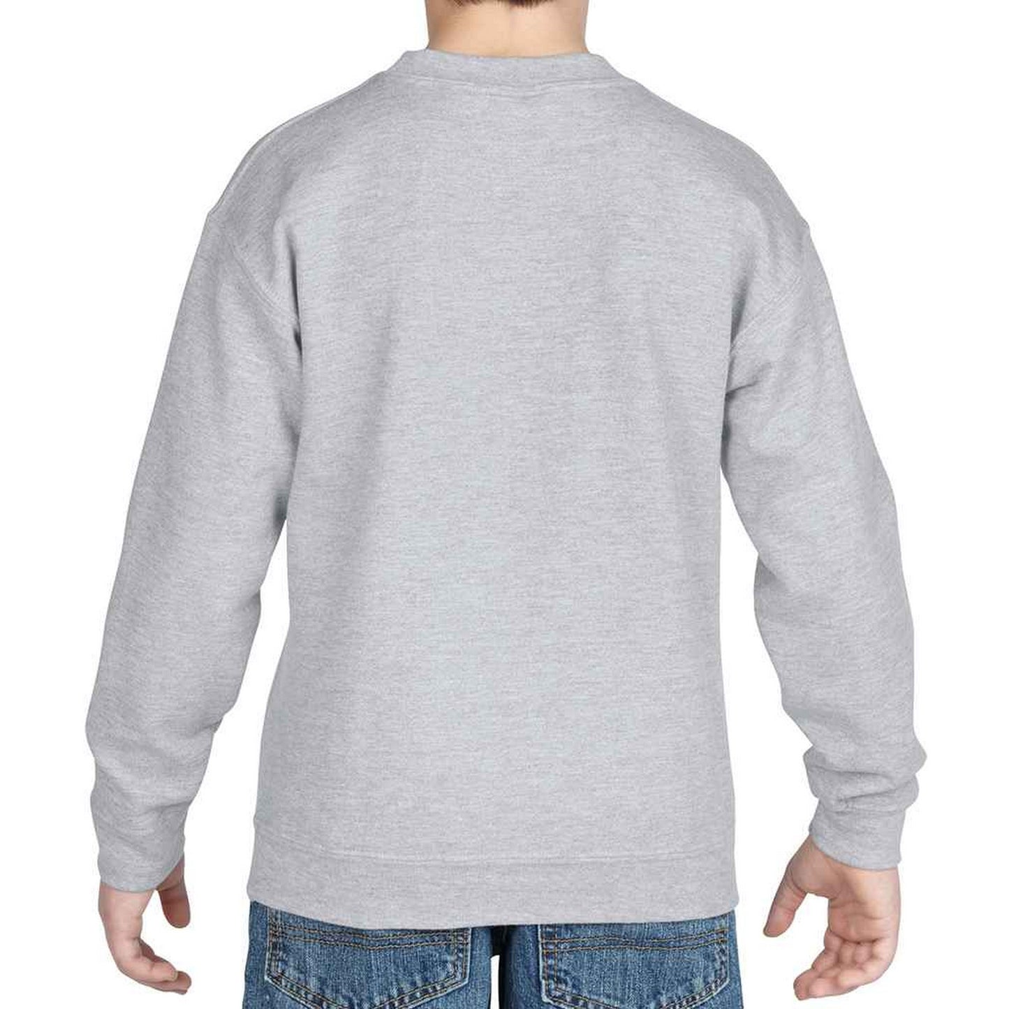 Sports Grey - Back - Gildan Childrens-Kids Heavy Blend Drop Shoulder Sweatshirt