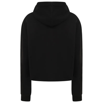 Black - Back - SF Womens-Ladies Slounge Crop Hoodie