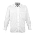 White - Front - Premier Mens Poplin Long-Sleeved Shirt