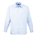 Light Blue - Front - Premier Mens Poplin Long-Sleeved Shirt