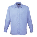 Mid Blue - Front - Premier Mens Poplin Long-Sleeved Shirt