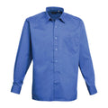 Royal Blue - Front - Premier Mens Poplin Long-Sleeved Shirt