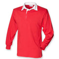 Red-White - Front - Front Row Mens Classic Long-Sleeved Rugby Shirt