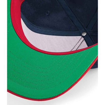 French Navy-Classic Red - Side - Beechfield Original Flat Peak Snapback Cap