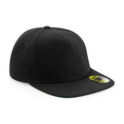 Black-Black - Front - Beechfield Original Flat Peak Snapback Cap