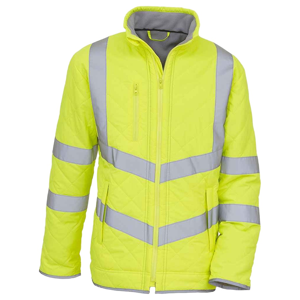 Yellow - Front - Yoko Unisex Adult Kensington Hi-Vis Jacket