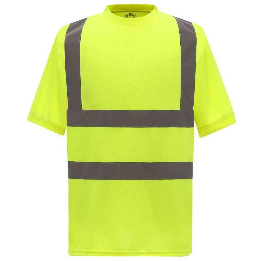 Yellow - Front - Yoko Unisex Adult Hi-Vis T-Shirt