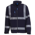Navy - Front - Yoko Unisex Adult Hi-Vis Soft Shell Jacket
