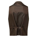 Brown - Back - Premier Mens Herringbone Waistcoat