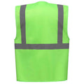 Lime Green - Back - Yoko Unisex Adult Executive Hi-Vis Waistcoat