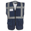 Navy - Front - Yoko Unisex Adult Executive Hi-Vis Waistcoat