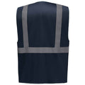 Navy - Back - Yoko Unisex Adult Executive Hi-Vis Waistcoat