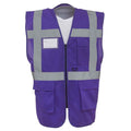 Purple - Front - Yoko Unisex Adult Executive Hi-Vis Waistcoat