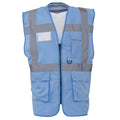 Sky Blue - Front - Yoko Unisex Adult Executive Hi-Vis Waistcoat