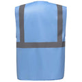 Sky Blue - Back - Yoko Unisex Adult Executive Hi-Vis Waistcoat