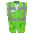 Lime Green - Front - Yoko Unisex Adult Executive Hi-Vis Waistcoat