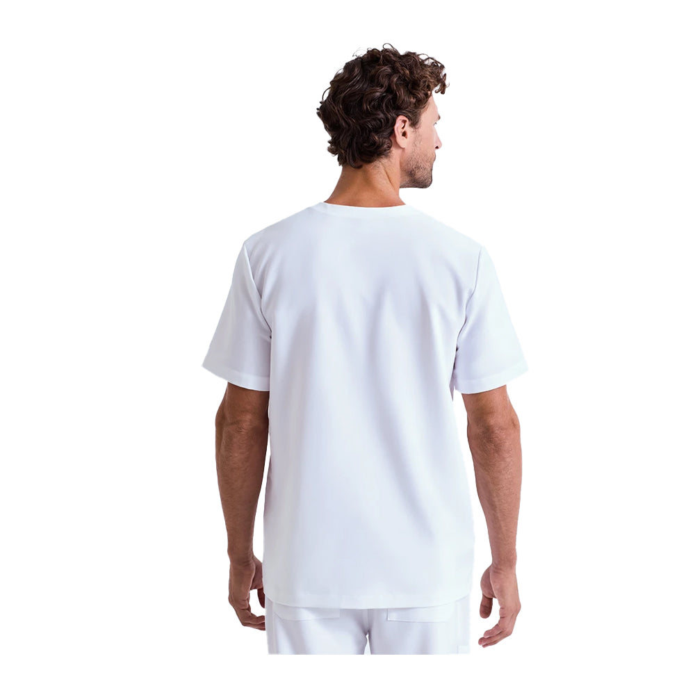 Vital White - Back - Onna Mens Limitless Onna-Stretch Work Tunic