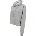 Grey - Side - SF Womens-Ladies Slounge Plain Heather Crop Hoodie