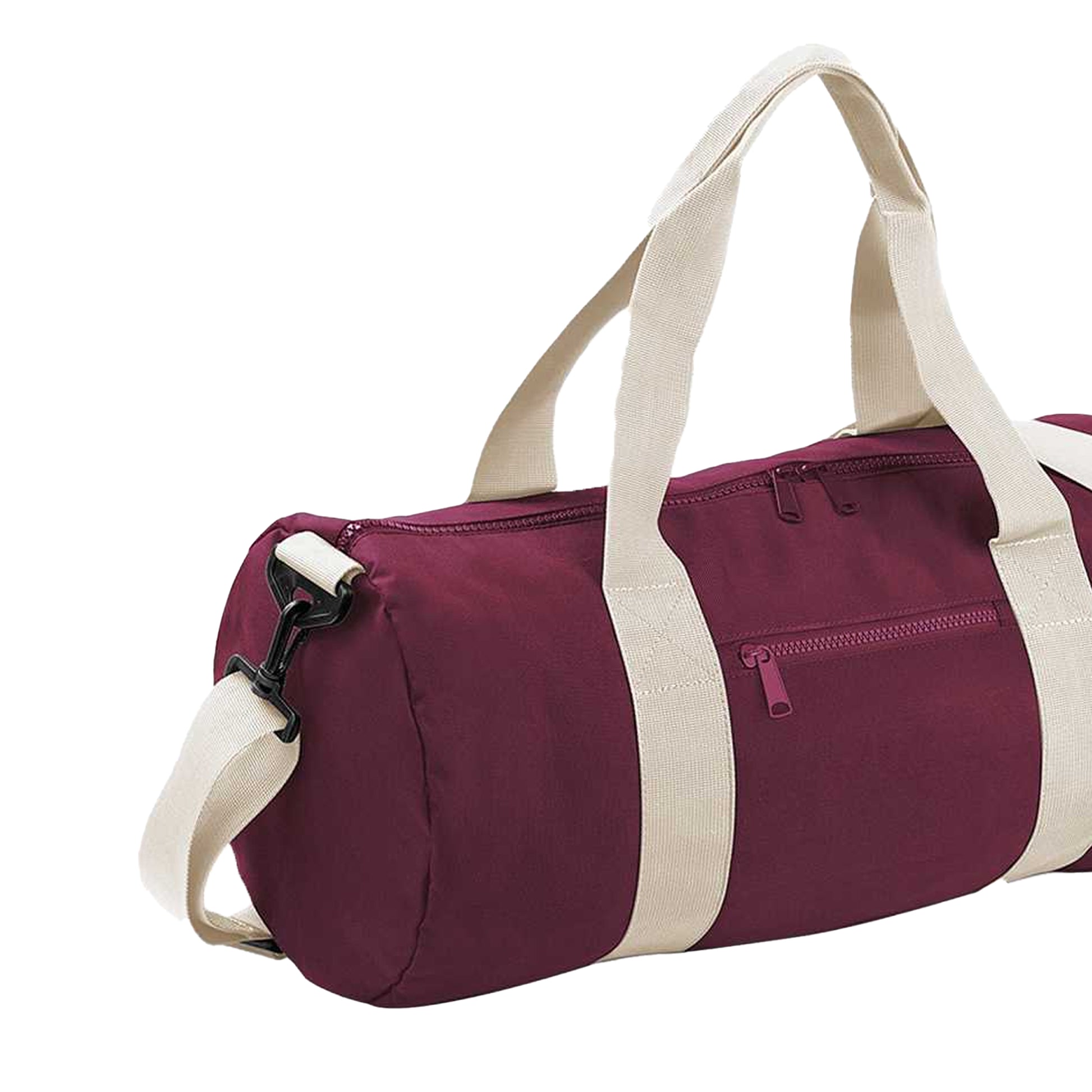 Burgundy-Off White - Back - Bagbase Original Duffle Bag