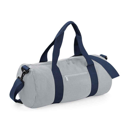 Light Grey-French Navy - Front - Bagbase Original Duffle Bag