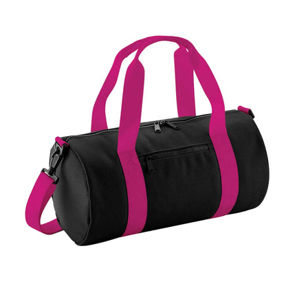 Black-Fuchsia - Front - Bagbase Original Duffle Bag