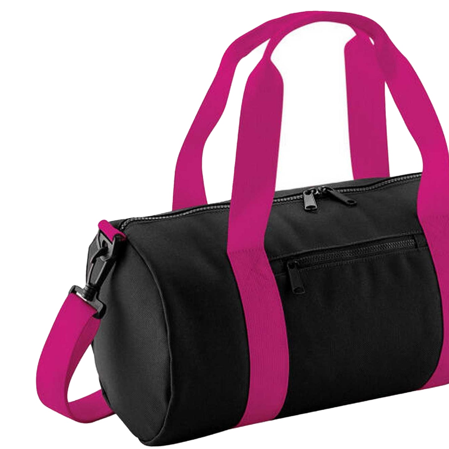 Black-Fuchsia - Back - Bagbase Original Duffle Bag