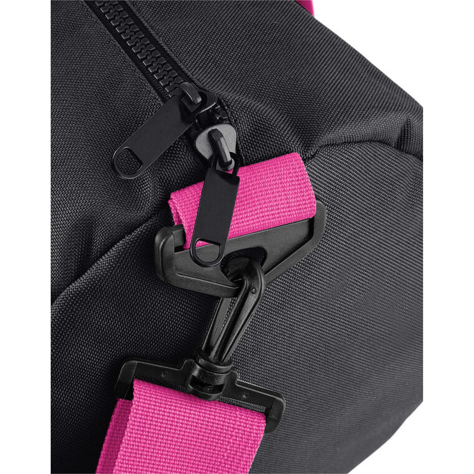 Black-Fuchsia - Side - Bagbase Original Duffle Bag
