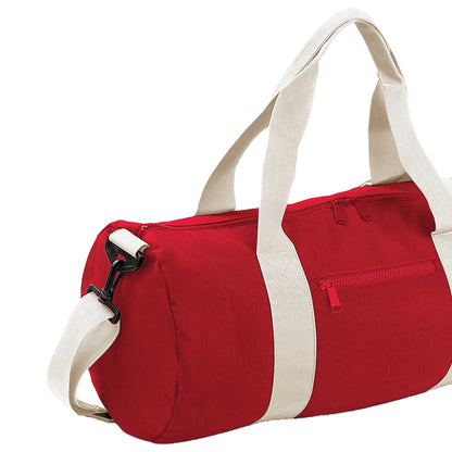 Classic Red-Off White - Back - Bagbase Original Duffle Bag