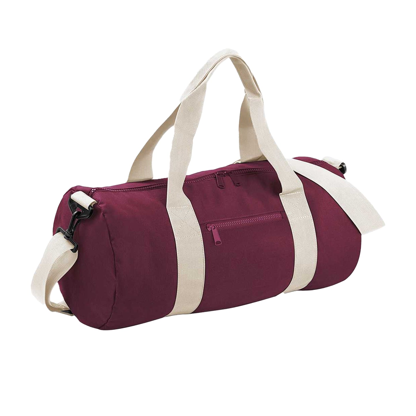 Burgundy-Off White - Front - Bagbase Original Duffle Bag
