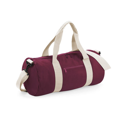 Burgundy-Off White - Front - Bagbase Original Duffle Bag