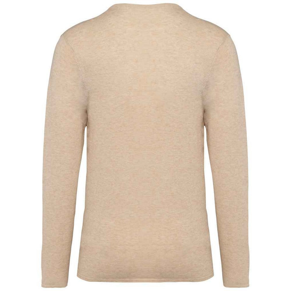 Organic Khaki Heather - Back - Native Spirit Mens Tencel Round Neck Sweatshirt
