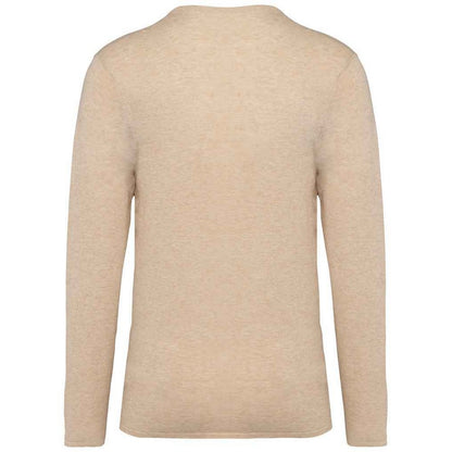 Organic Khaki Heather - Back - Native Spirit Mens Tencel Round Neck Sweatshirt